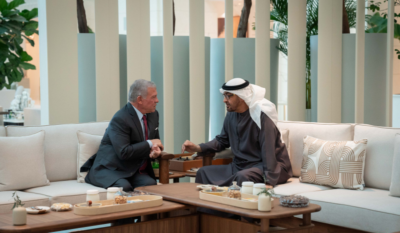 الملك ورئيس الإمارات: ضرورة التوصل لوقف فوري ودائم لإطلاق النار في غزة